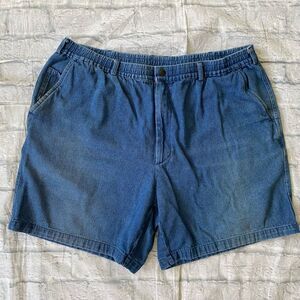 Casual Joe men XL jean shorts w/elastic waist blue denim